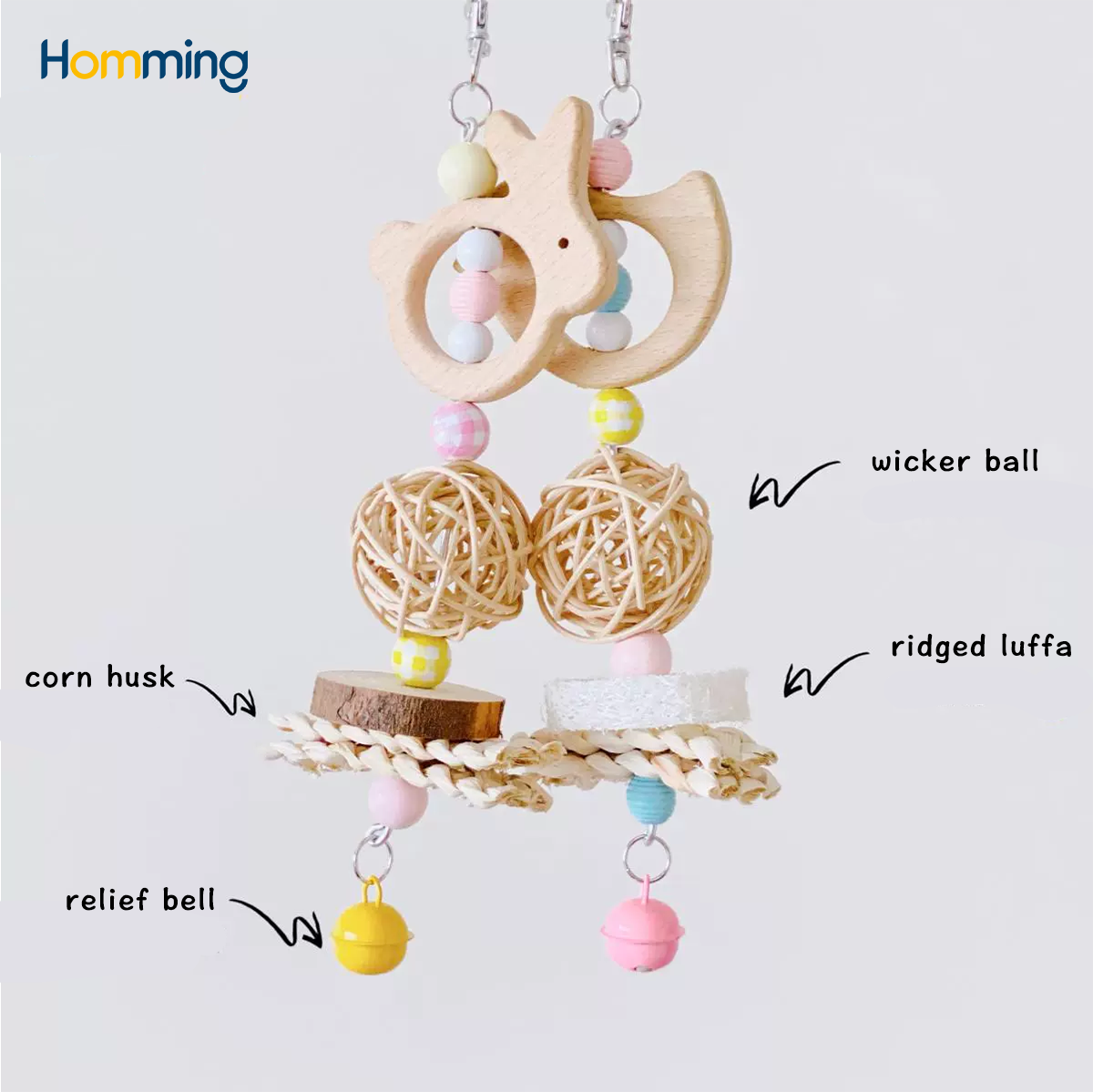 HommiFun Bunny Hop Bird Toy