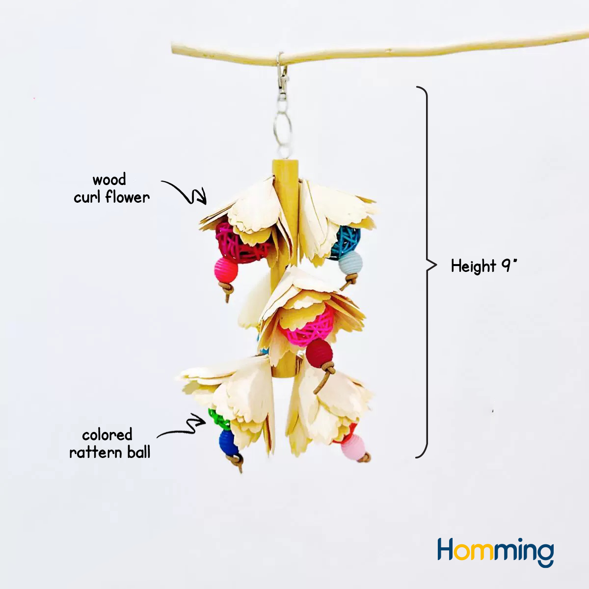 HommiFun Blossom Bells Bird Toy